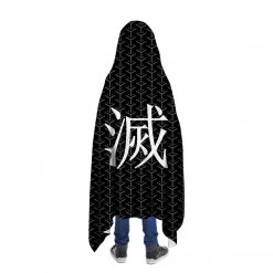 Mily Demon Slayer Black Throw Poncho