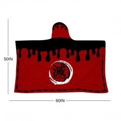 Mily Demon Slayer Doma Red And Black Throw Poncho Lifestyle