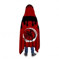 Mily Demon Slayer Doma Red And Black Throw Poncho Lifestyle