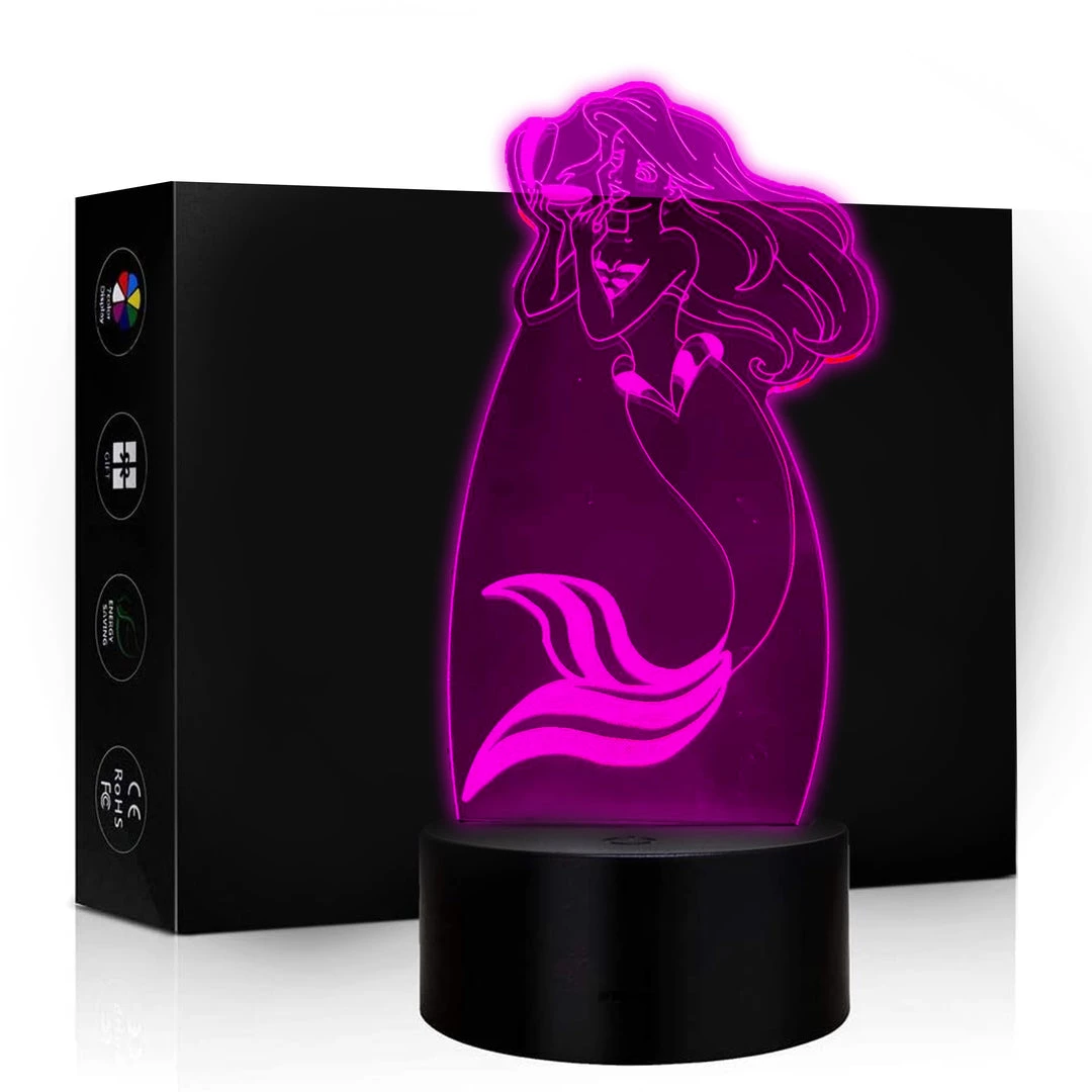Mily Disney Ariel Acrylic LED Lamp Figures 3 Mily Disney Ariel Acrylic LED Lamp Figures