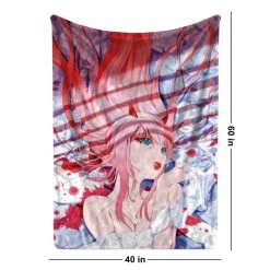 Mily Lifestyle Darling In The FranXX Zero Two Laying Throw Blanket