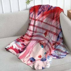 Mily Lifestyle Darling In The FranXX Zero Two Laying Throw Blanket