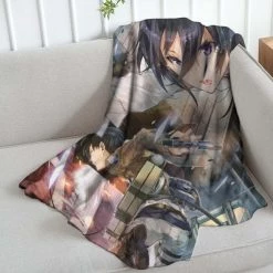 Mily Attack On Titan Titan Fight Throw Blanket Lifestyle 9 Mily Attack On Titan Titan Fight Throw Blanket Lifestyle