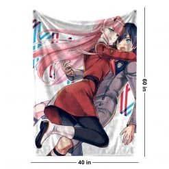 Mily Darling In The FranXX Zero Two And Hiro Throw Blanket