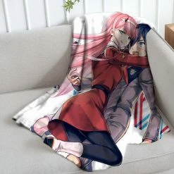 Mily Darling In The FranXX Zero Two And Hiro Throw Blanket