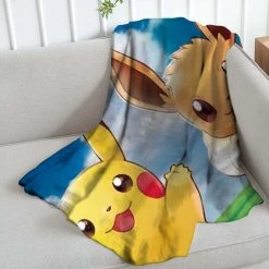 Mily Pokemon Lets Go Pikachu And Eevee Throw Blanket Lifestyle