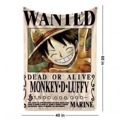 Mily Lifestyle One Piece Luffy Wanted Throw Blanket