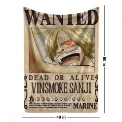 Mily One Piece Sanji Wanted Throw Blanket Lifestyle