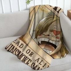 Mily One Piece Sanji Wanted Throw Blanket Lifestyle