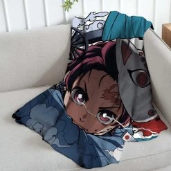 Mily Demon Slayer Tanjiro Throw Blanket
