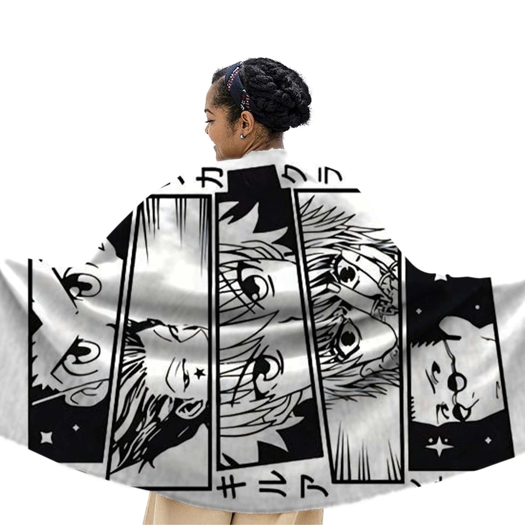 Mily Hunter X Hunter Panels Throw Blanket Lifestyle 4 Mily Hunter X Hunter Panels Throw Blanket Lifestyle