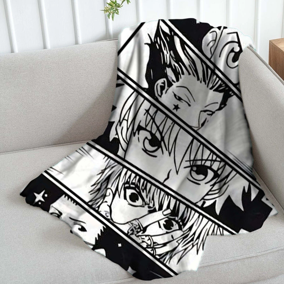 Mily Hunter X Hunter Panels Throw Blanket Lifestyle 6 Mily Hunter X Hunter Panels Throw Blanket Lifestyle