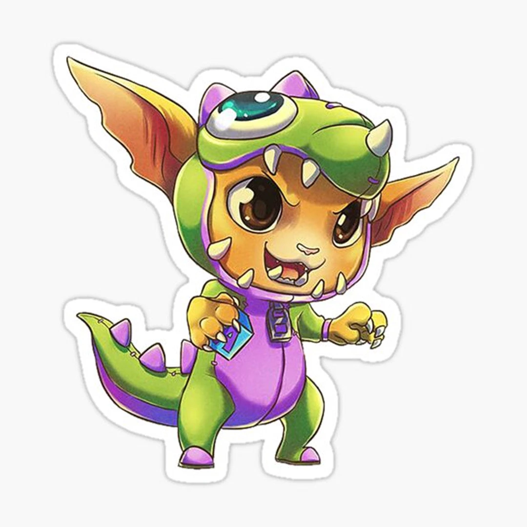 Mily Home Décor League Of Legends Dino Gnar Sticker 3 Mily Home Décor League Of Legends Dino Gnar Sticker