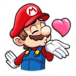 Mily Super Mario Bros. Mario Kiss Sticker