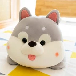 Mily Accessories Gray Shiba 18-in Laying Plush