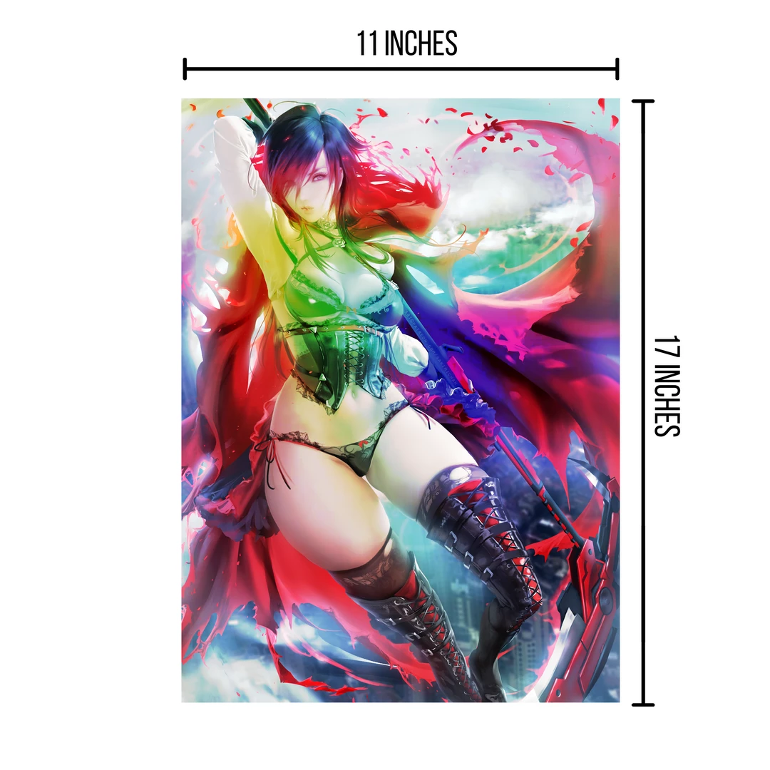 Mily RWBY Ruby Rose Pin Up "11 X 17" Metallic Glossy Art Print Lifestyle 4 Mily RWBY Ruby Rose Pin Up "11 X 17" Metallic Glossy Art Print Lifestyle