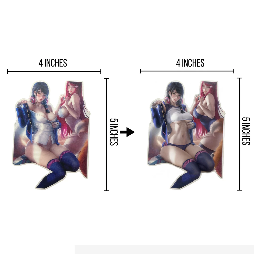 Mily Home Décor Overwatch × League Of Legends Academy D.va & Ahri Lenticular Sticker 5 Mily Home Décor Overwatch × League Of Legends Academy D.va & Ahri Lenticular Sticker