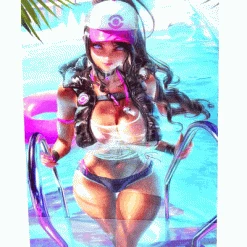 Mily Pokemon Hilda Poolside "5 X 7" Lenticular 3D Art Print