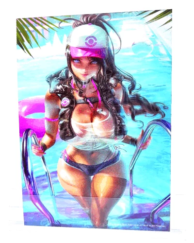 Mily Pokemon Hilda Poolside "5 X 7" Lenticular 3D Art Print 3 Mily Pokemon Hilda Poolside "5 X 7" Lenticular 3D Art Print