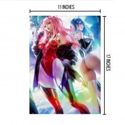 Mily Darling In The FranXX × Evangelion Zero Two & Ichigo "11 X 17" Metallic Glossy Art Print
