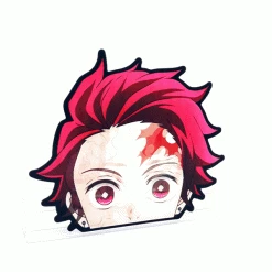 Mily Home Décor Demon Slayer Tanjiro Peeker Lenticular Sticker
