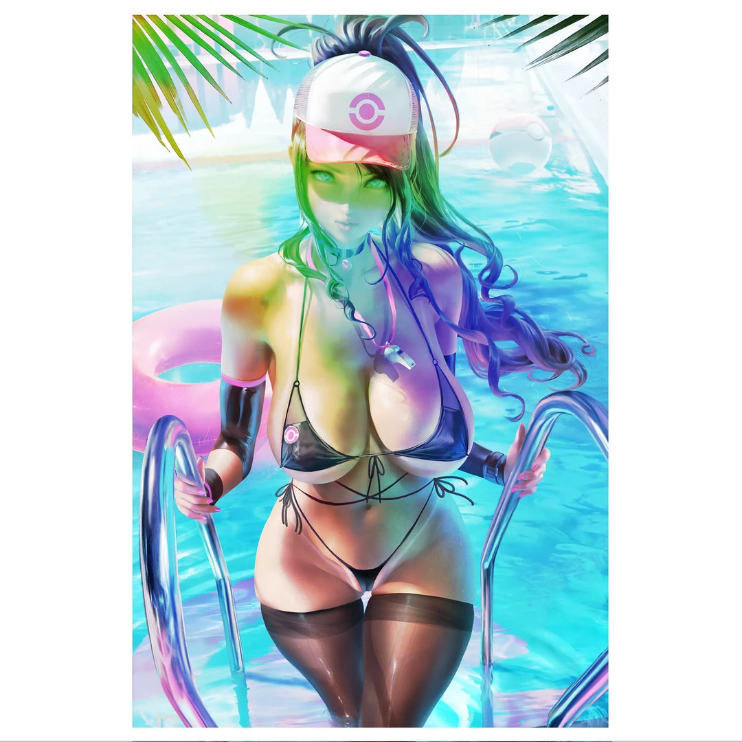 Mily Lifestyle Pokemon Hilda Poolside "5 X 7" Metallic Glossy Art Print 3 Mily Lifestyle Pokemon Hilda Poolside "5 X 7" Metallic Glossy Art Print