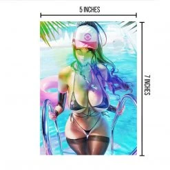 Mily Lifestyle Pokemon Hilda Poolside "5 X 7" Metallic Glossy Art Print