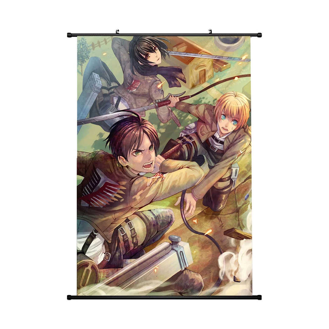 Mily Attack On Titan Main Three 23 X 36 Inch Wall Scroll Poster Home Décor 3 Mily Attack On Titan Main Three 23 X 36 Inch Wall Scroll Poster Home Décor