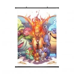 Mily Pokemon First Gen Starter Evolutions 23 X 36 Inch Wall Scroll Poster Home Décor