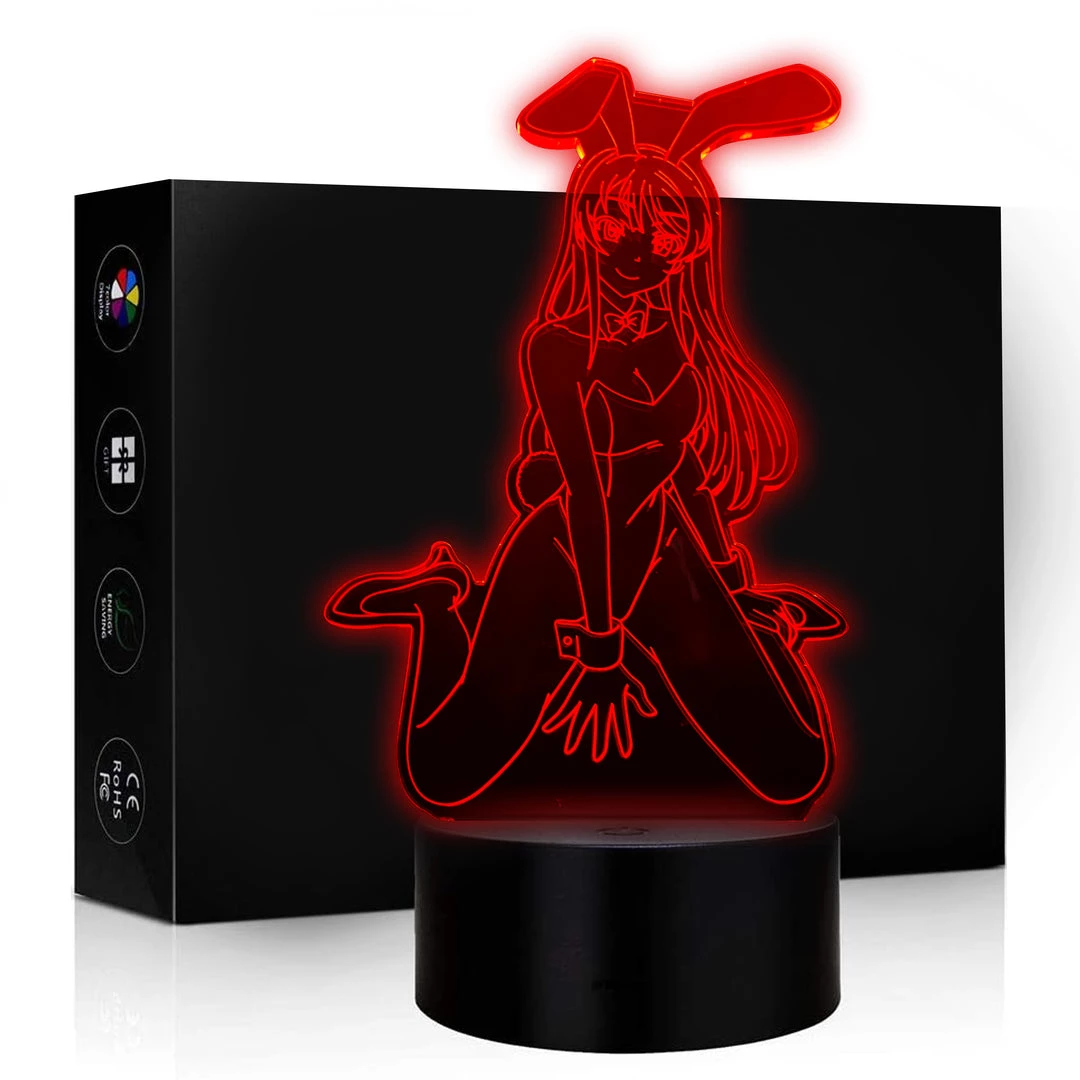Mily Bunny Girl Senpai Mai Sakurajima Acrylic LED Lamp Figures 3 Mily Bunny Girl Senpai Mai Sakurajima Acrylic LED Lamp Figures
