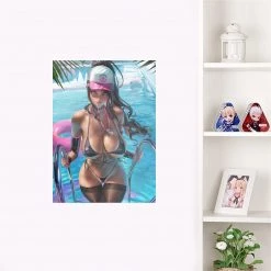 Mily Pokemon Hilda Poolside "11 X 17" Aluminum Art Print Lifestyle 9 Mily Pokemon Hilda Poolside