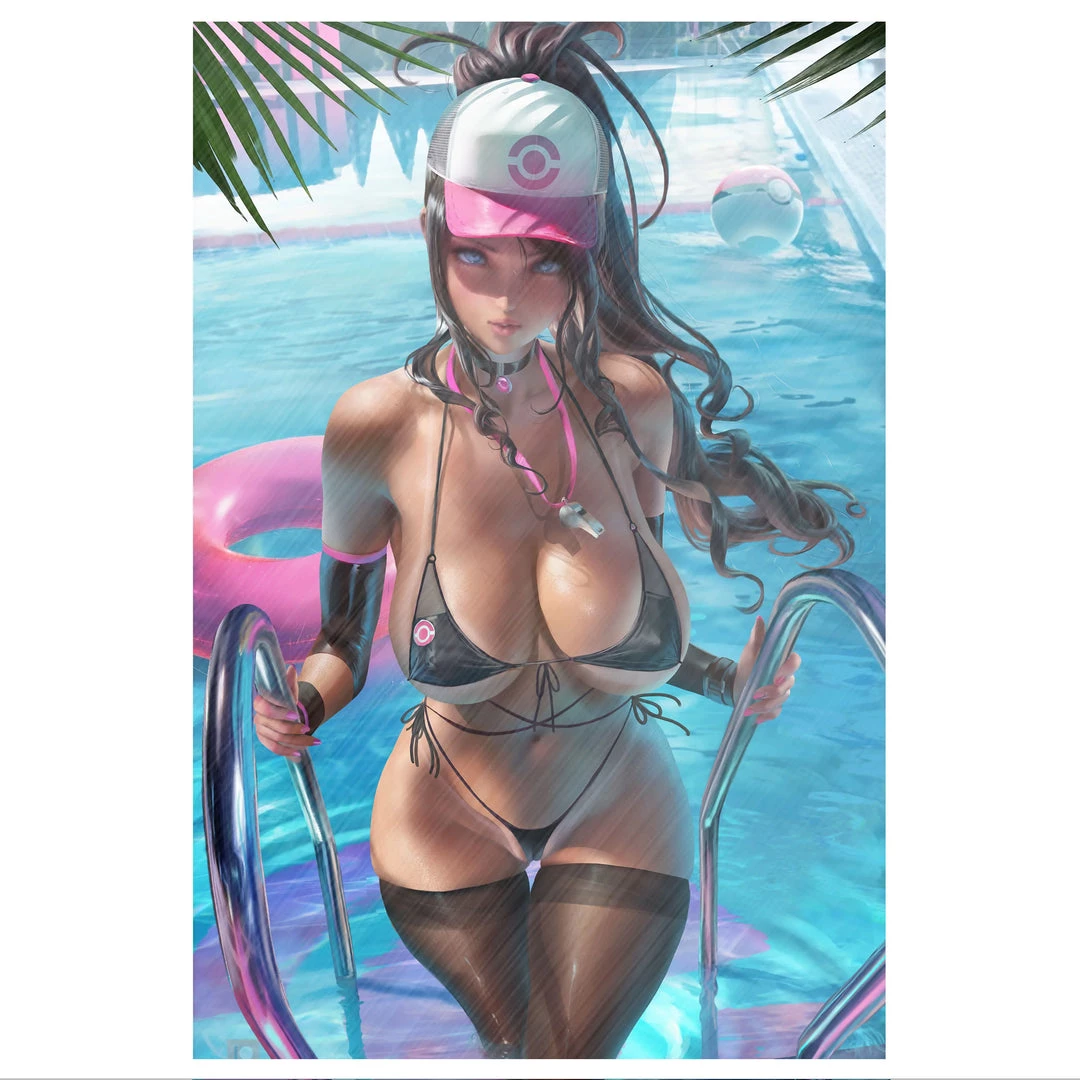 Mily Pokemon Hilda Poolside "11 X 17" Aluminum Art Print Lifestyle 3 Mily Pokemon Hilda Poolside "11 X 17" Aluminum Art Print Lifestyle