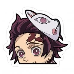 Mily Home Décor Demon Slayer Tanjiro Mask Peeker Sticker