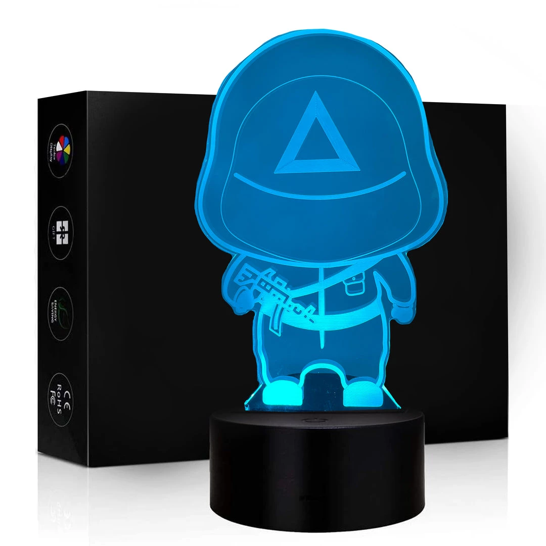 Mily Figures Squid Game Triangle Worker Acrylic LED Lamp 3 Mily Figures Squid Game Triangle Worker Acrylic LED Lamp