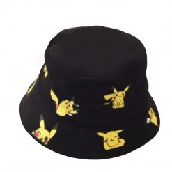 Mily Pokemon Pikachu Allover Print Black Bucket Hat