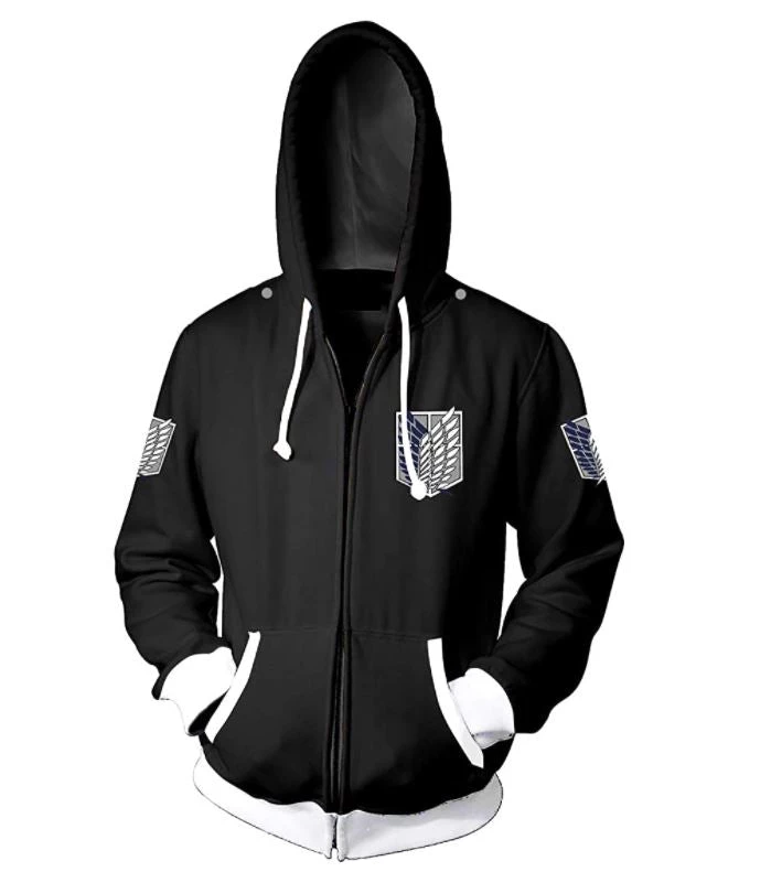 Mily Attack On Titan Survey Corps Black Zip Up Hoodie 3 Mily Attack On Titan Survey Corps Black Zip Up Hoodie