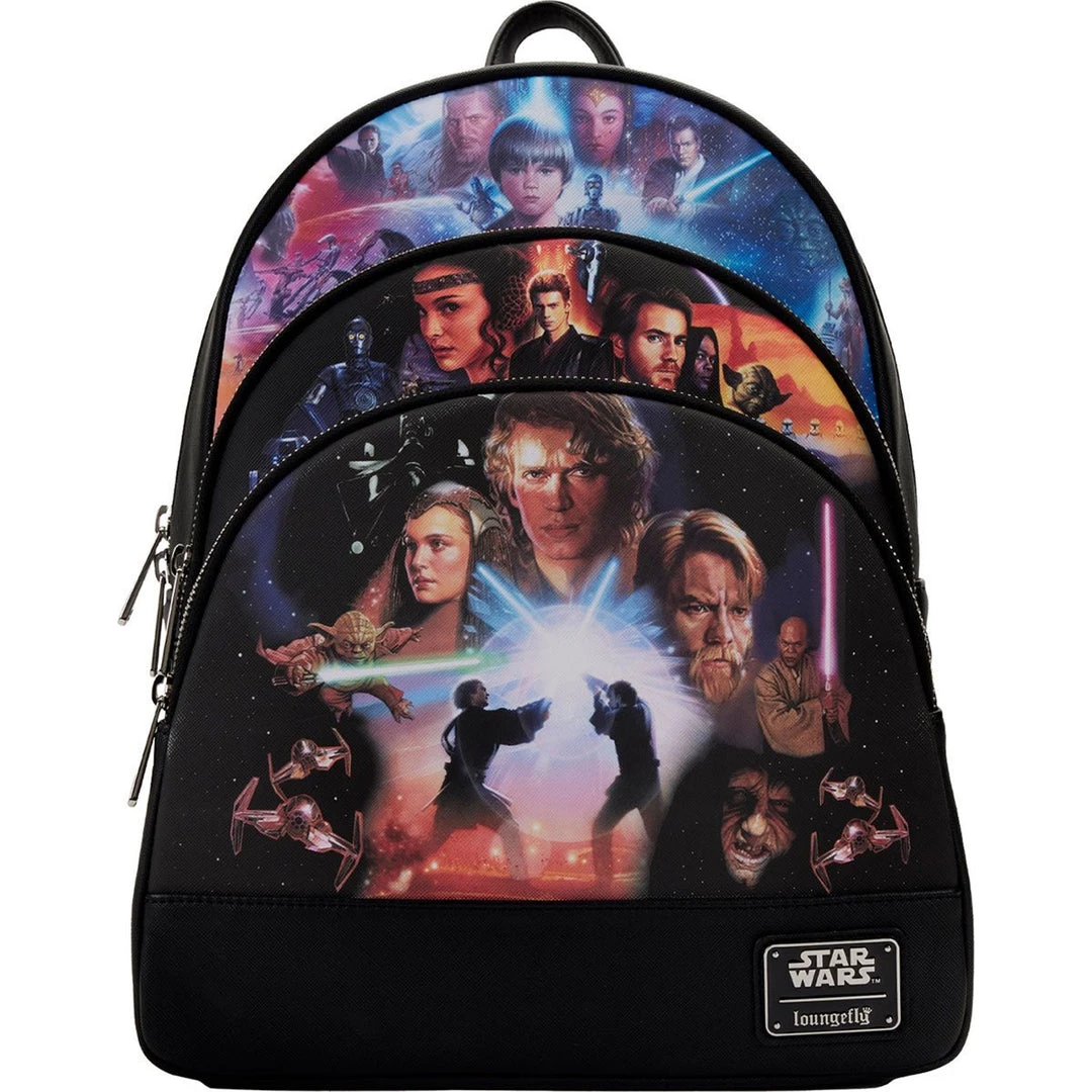 Star Wars Trilogy 2 Triple Pocket Loungefly Mini Backpack Accessories 3 Star Wars Trilogy 2 Triple Pocket Loungefly Mini Backpack Accessories