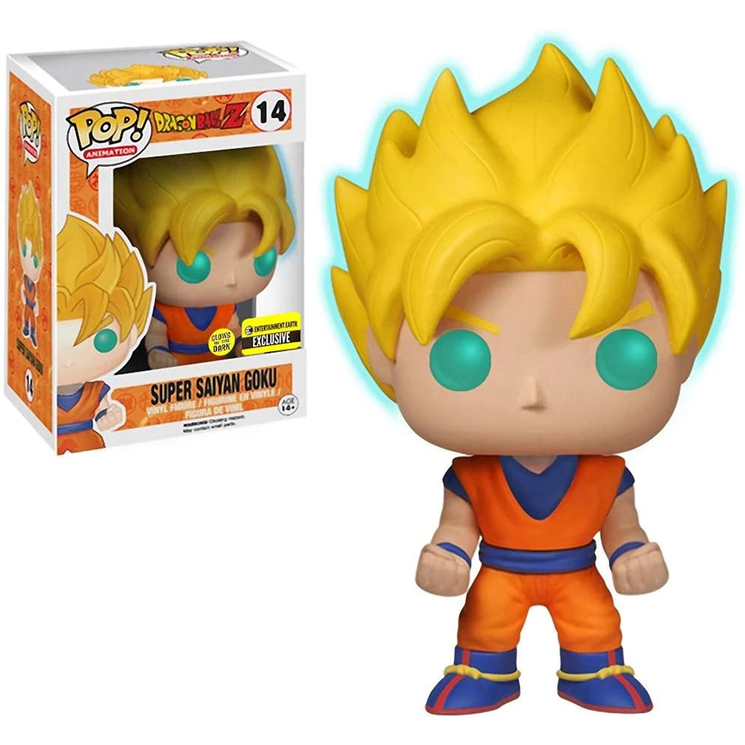 Entertainment Earth Funko Pop! #14 Dragon Ball Z Super Saiyan Goku Glow In The Dark - EE Exclusive 3 Entertainment Earth Funko Pop! #14 Dragon Ball Z Super Saiyan Goku Glow In The Dark - EE Exclusive