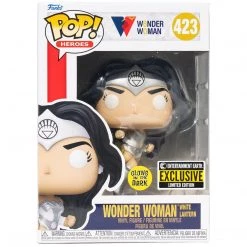 Entertainment Earth Figures Funko Pop! #423 Wonder Woman 80th Anniversary White Lantern Glow In The Dark - EE Exclusive