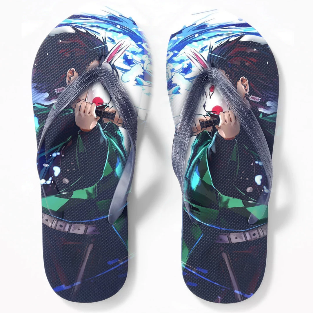 Mily Demon Slayer Tanjiro Kamado Flip Flops Apparel 3 Mily Demon Slayer Tanjiro Kamado Flip Flops Apparel