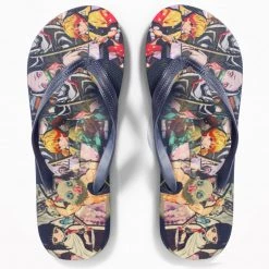 Mily Demon Slayer Character Collage Flip Flops