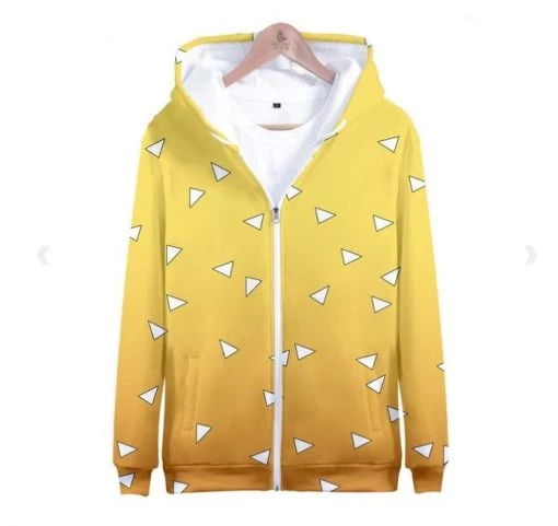Mily Apparel Demon Slayer Zenitsu Haori Zip Up Hoodie