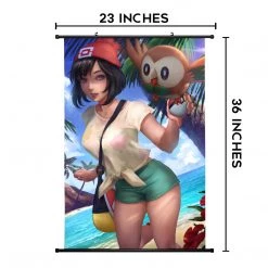 Mily Pokemon Selene And Rowlet 23 X 36 Inch Wall Scroll Poster Home Décor