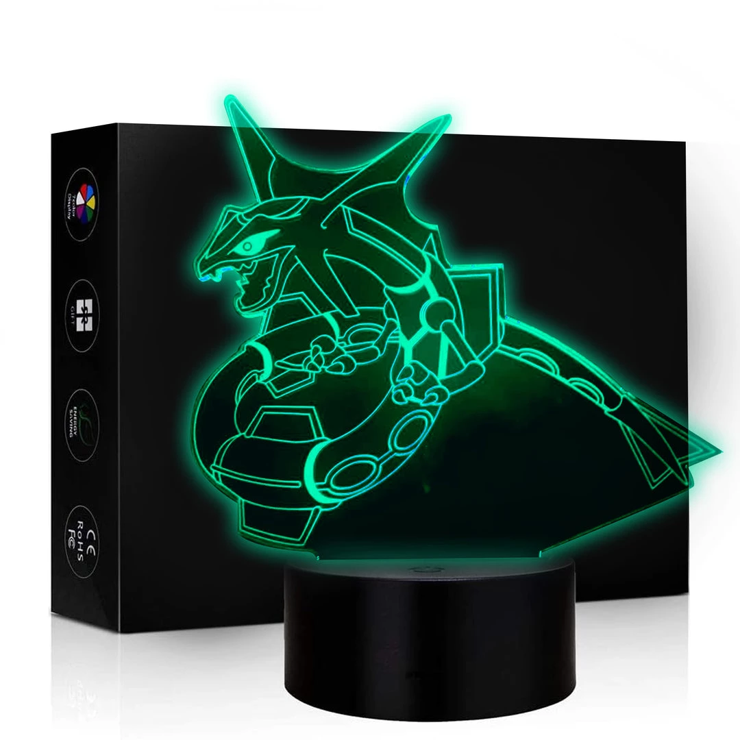 Mily Pokemon Rayquaza Acrylic LED Lamp Figures 3 Mily Pokemon Rayquaza Acrylic LED Lamp Figures