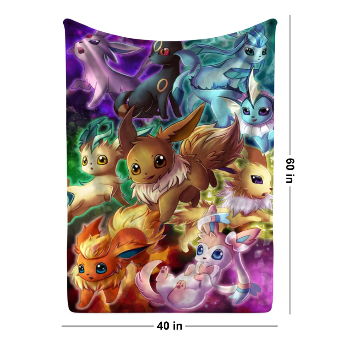 Mily Pokemon Eeveelutions Throw Blanket Lifestyle 4 Mily Pokemon Eeveelutions Throw Blanket Lifestyle
