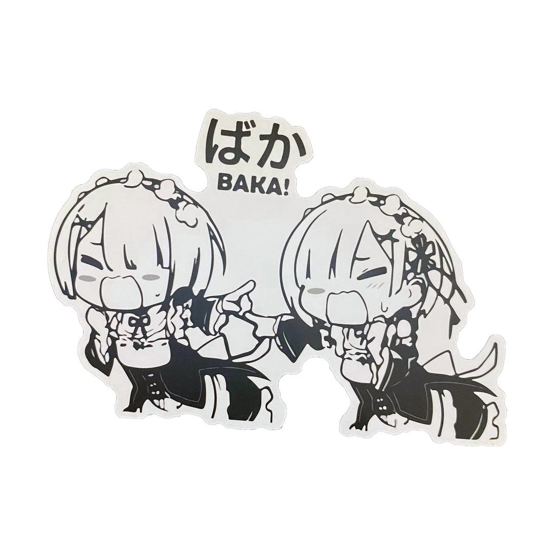 Mily Re:Zero Rem And Ram Baka Sticker 3 Mily Re:Zero Rem And Ram Baka Sticker