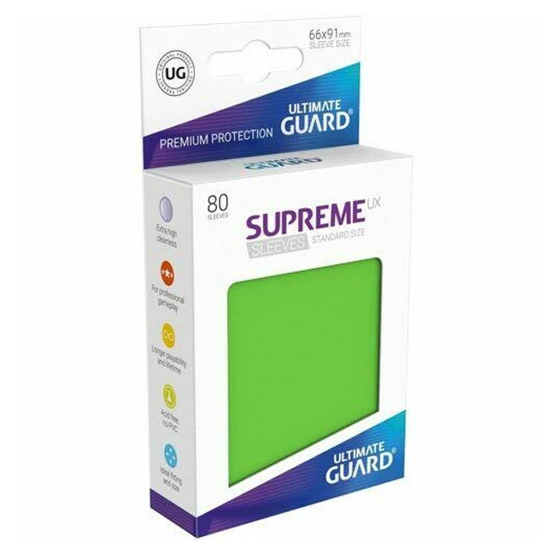 Southern Hobby TCG Supplies Ultimate Guard Supreme UX Light Green Standard Card Sleeves - 80ct 3 Southern Hobby TCG Supplies Ultimate Guard Supreme UX Light Green Standard Card Sleeves - 80ct
