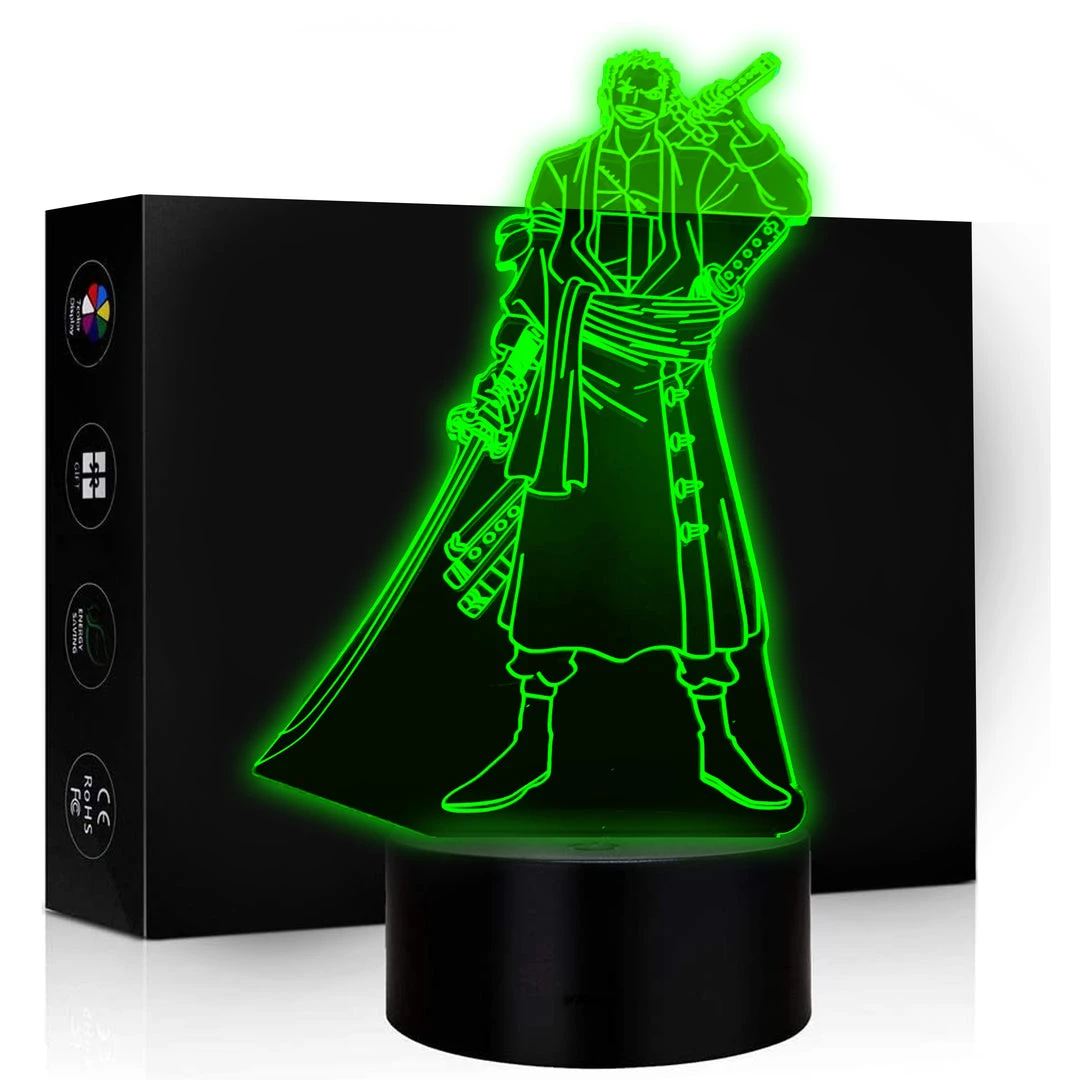 Mily Figures One Piece Roronoa Zoro Acrylic LED Lamp 3 Mily Figures One Piece Roronoa Zoro Acrylic LED Lamp