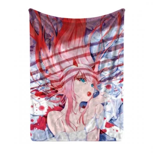 Mily Lifestyle Darling In The FranXX Zero Two Laying Throw Blanket