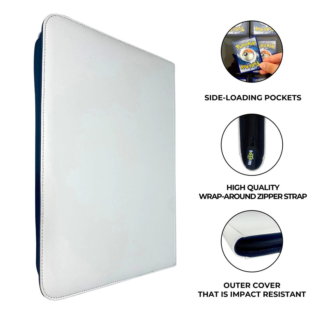 Mily Totem World White Stitched 9-Pocket Zipper Binder TCG Supplies 5 Mily Totem World White Stitched 9-Pocket Zipper Binder TCG Supplies